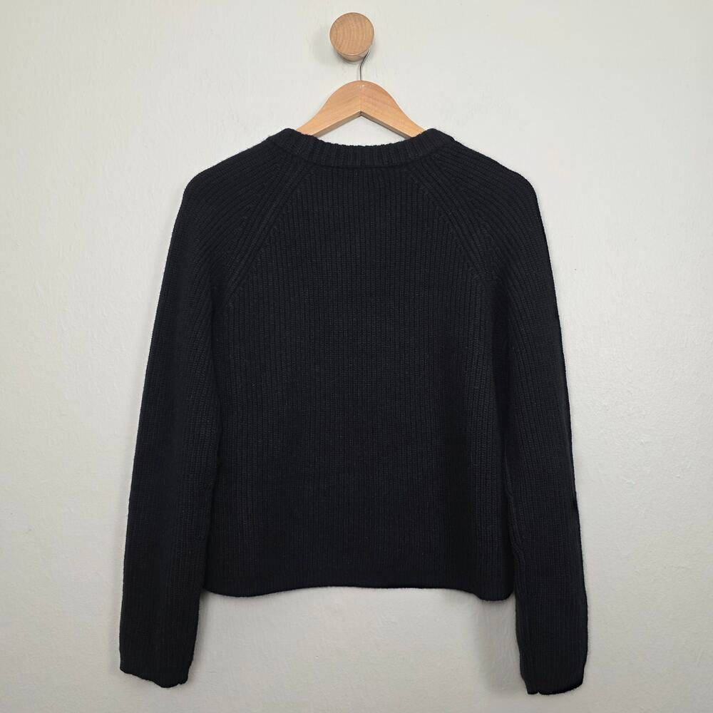 Quince 100% Mongolian Cashmere Black Fisherman Ribbed Crewneck Sweater NWT S - Picture 11 of 11